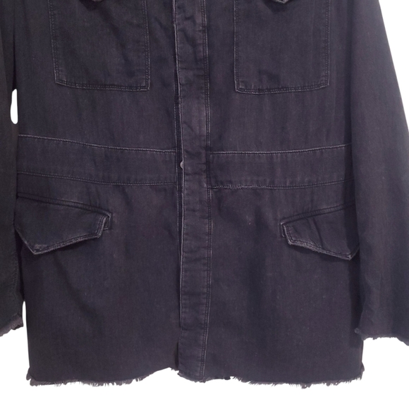 RtA Nicolas Denim Utility Field Black Jean Jacket Grunge Streetwear - Picture 10 of 16